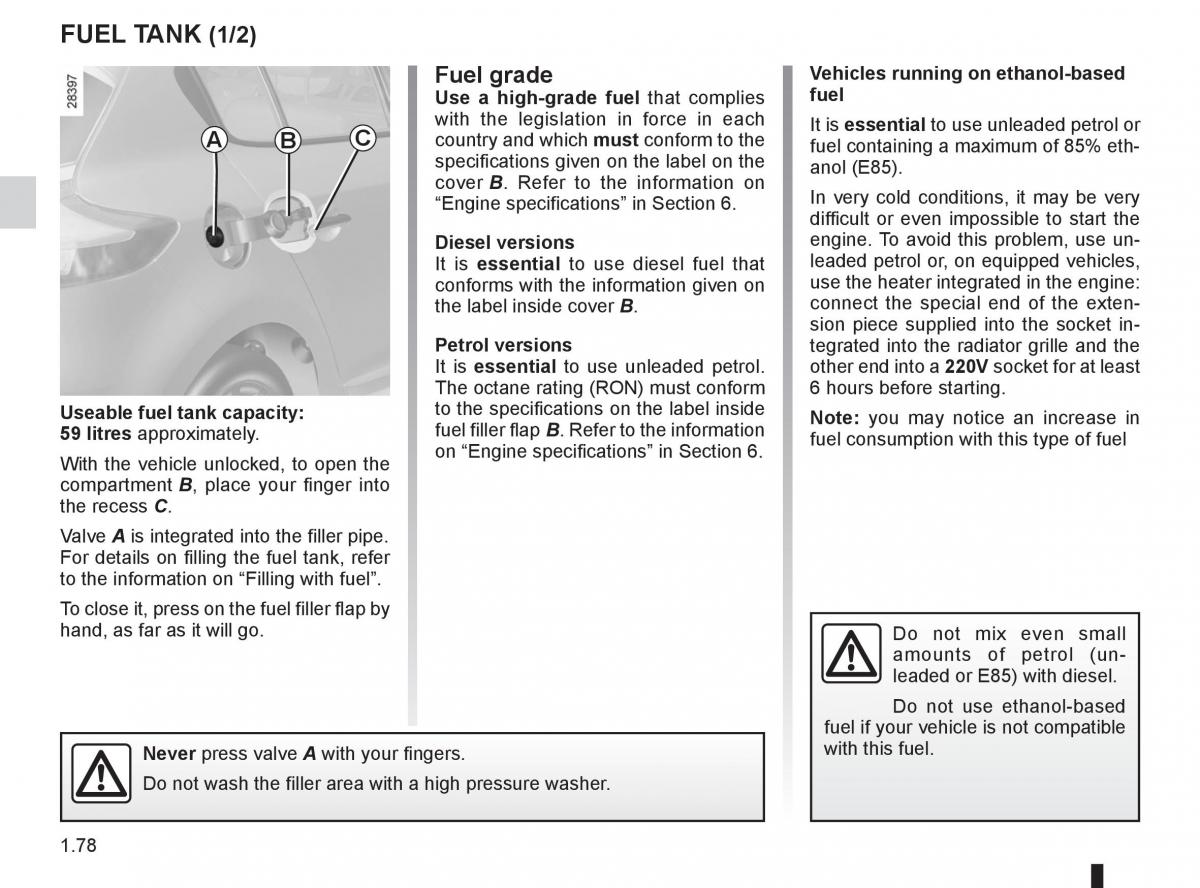 Renault Megane III 3 RS owners manual / page 84