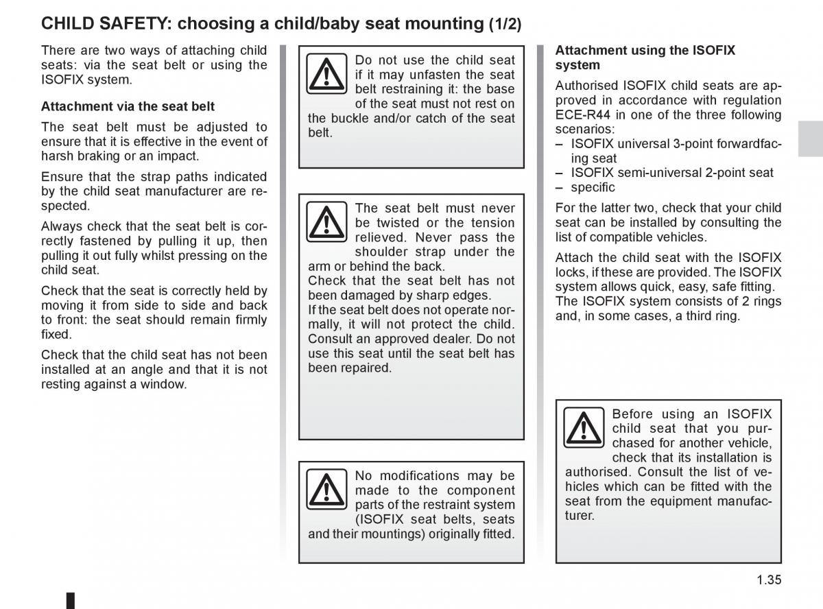 Renault Megane III 3 RS owners manual / page 41