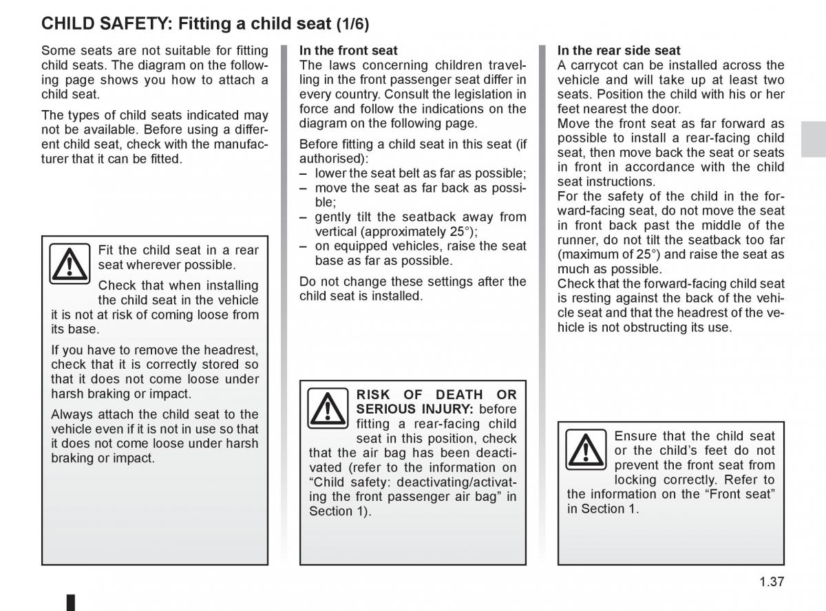 Renault Megane III 3 RS owners manual / page 43