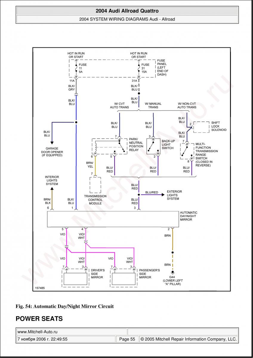 Audi A6 Allroad C5 Quattro wiring diagrams / page 55