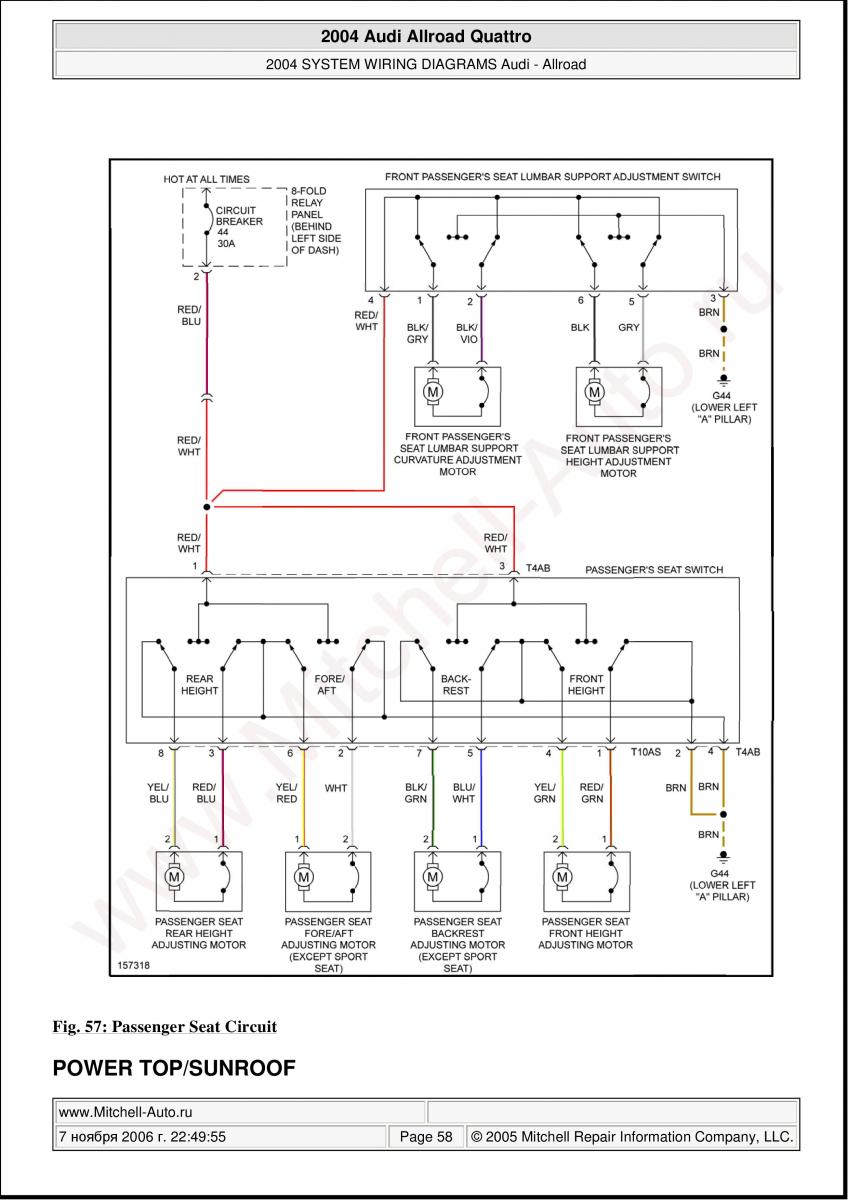 Audi A6 Allroad C5 Quattro wiring diagrams / page 58