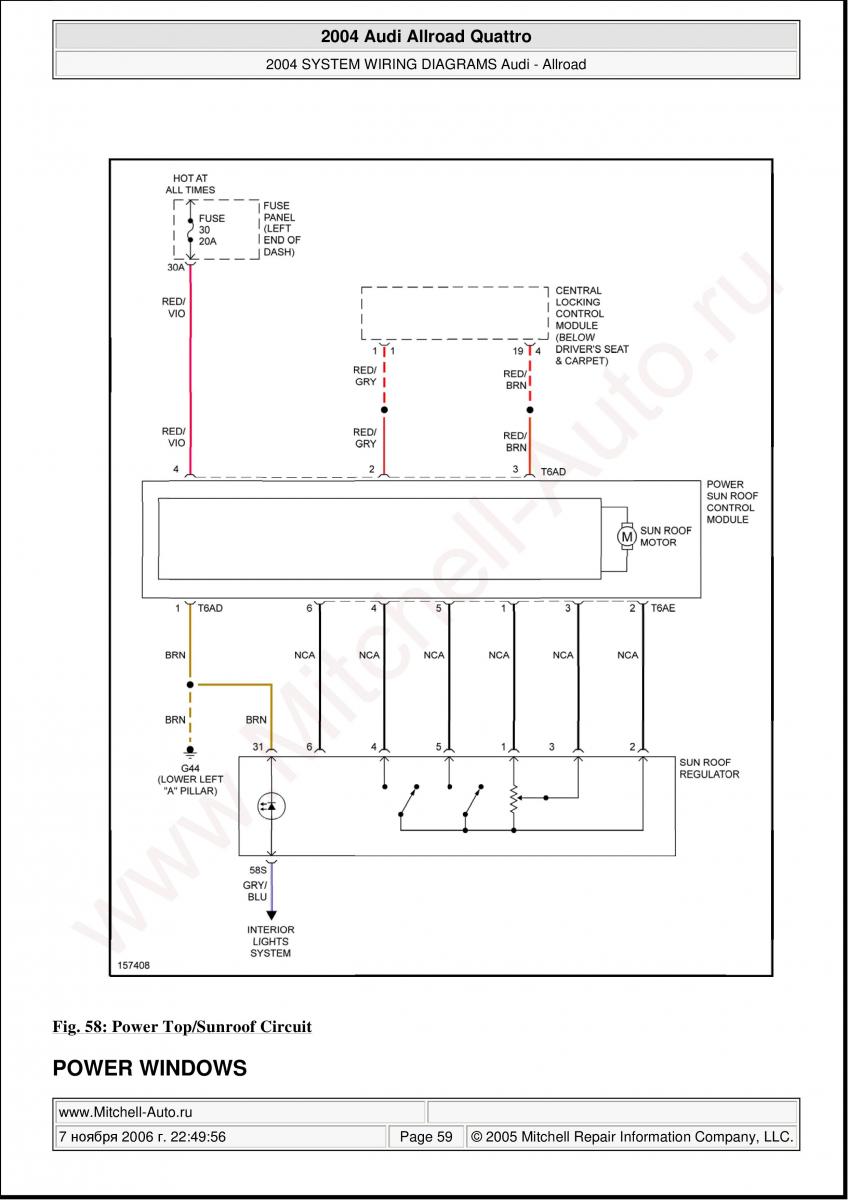 Audi A6 Allroad C5 Quattro wiring diagrams / page 59