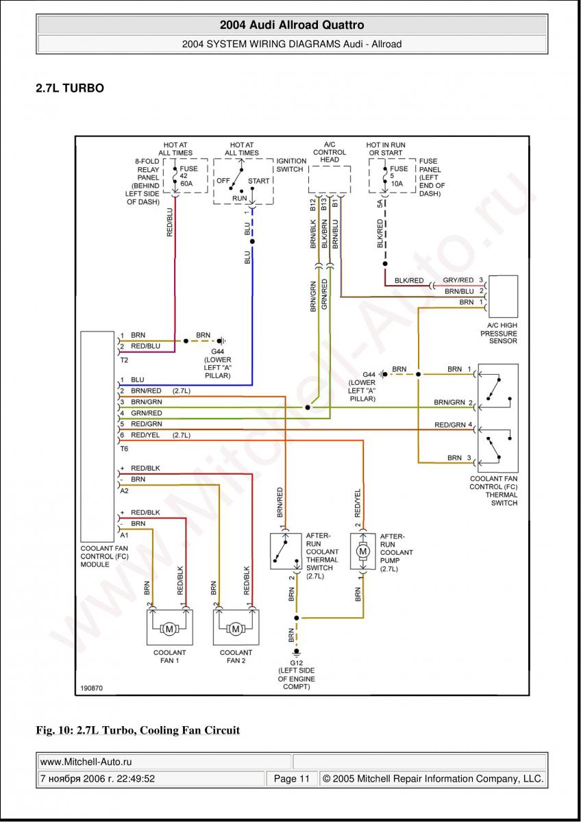 Audi A6 Allroad C5 Quattro wiring diagrams page 11 - pdf