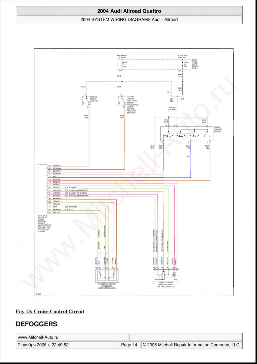 Audi A6 Allroad C5 Quattro wiring diagrams page 14 - pdf