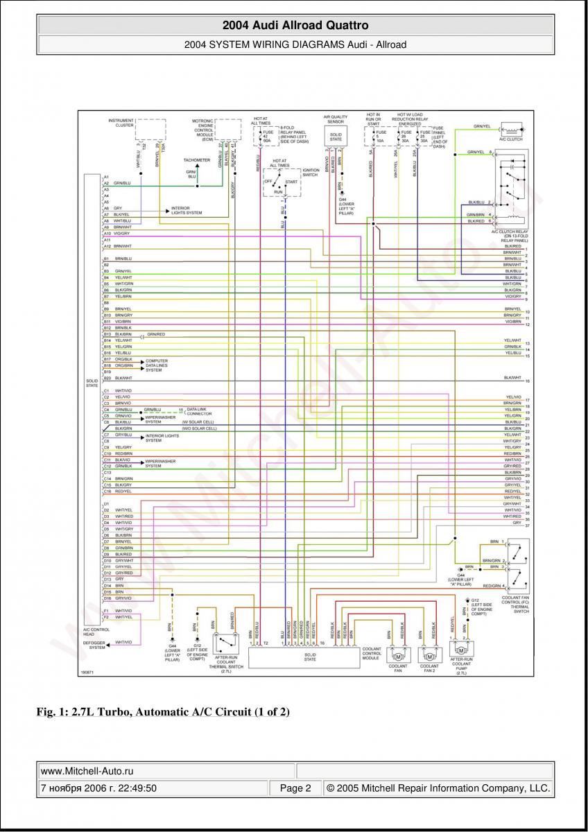 Audi A6 Allroad C5 Quattro wiring diagrams page 2 - pdf