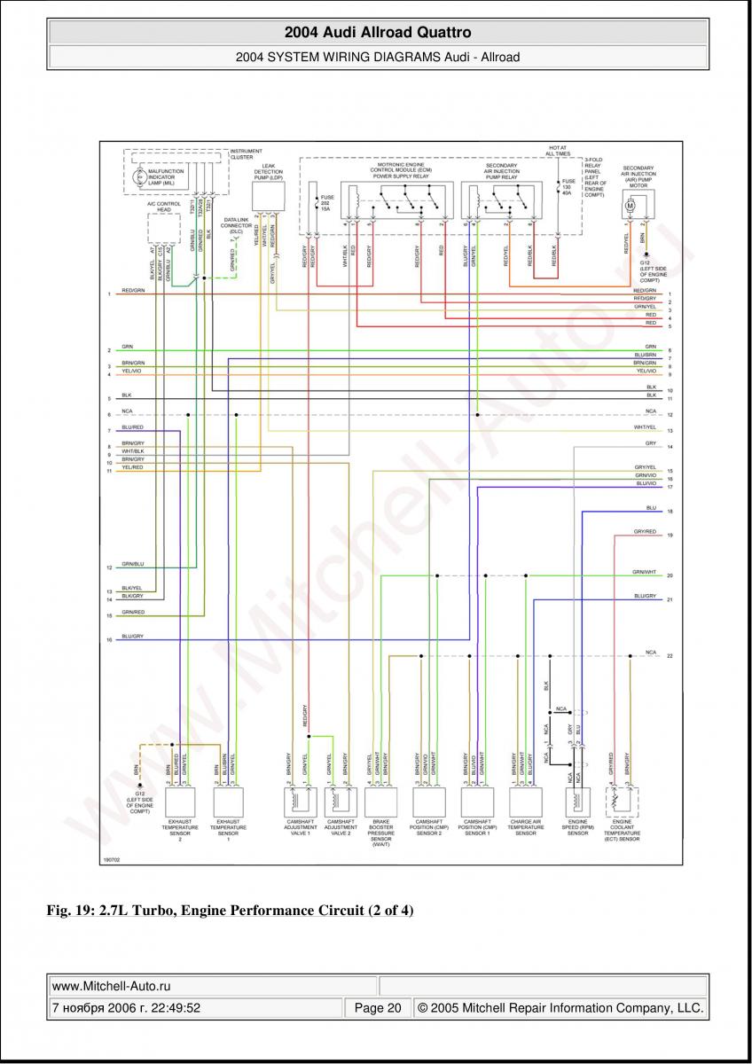 Audi A6 Allroad C5 Quattro wiring diagrams page 20 - pdf