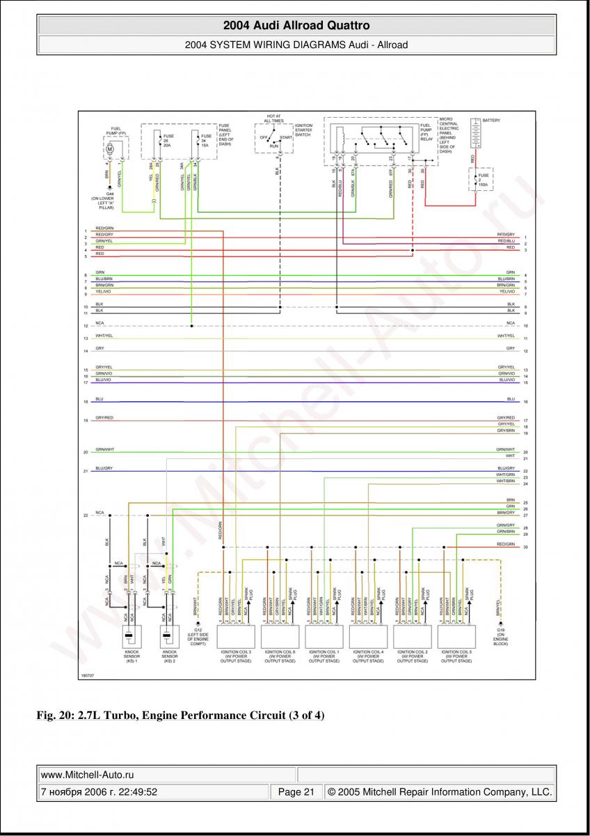 Audi A6 Allroad C5 Quattro wiring diagrams page 21 - pdf