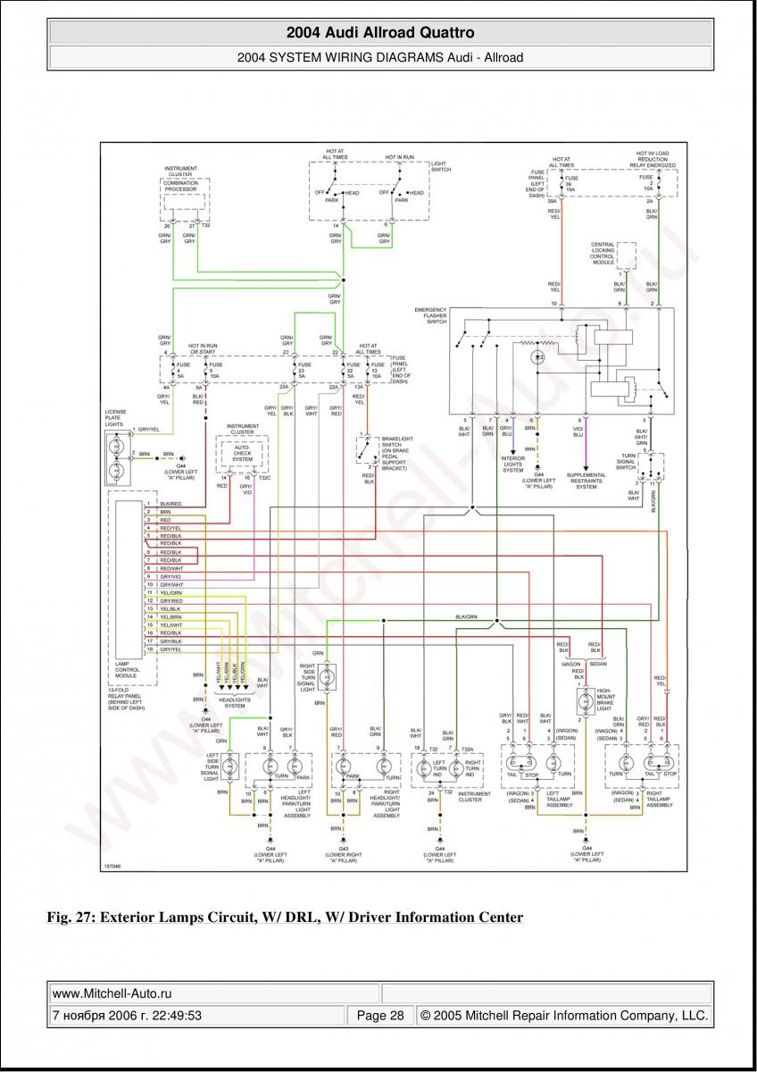 Audi A6 Allroad C5 Quattro wiring diagrams / page 28