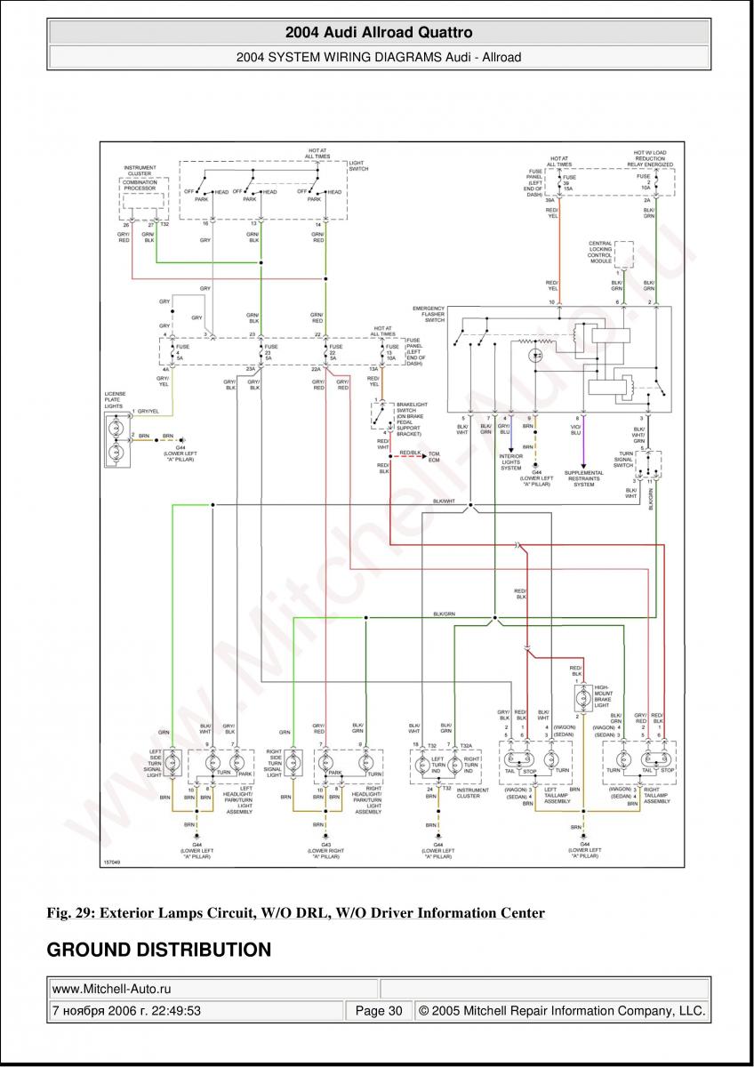 Audi A6 Allroad C5 Quattro wiring diagrams / page 30