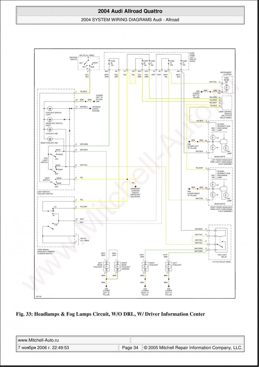 Audi A6 Allroad C5 Quattro wiring diagrams page 34 - pdf