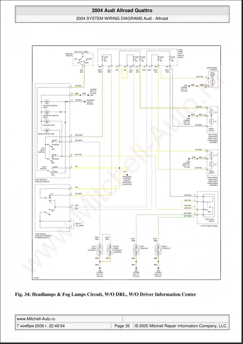 Audi A6 Allroad C5 Quattro wiring diagrams / page 35