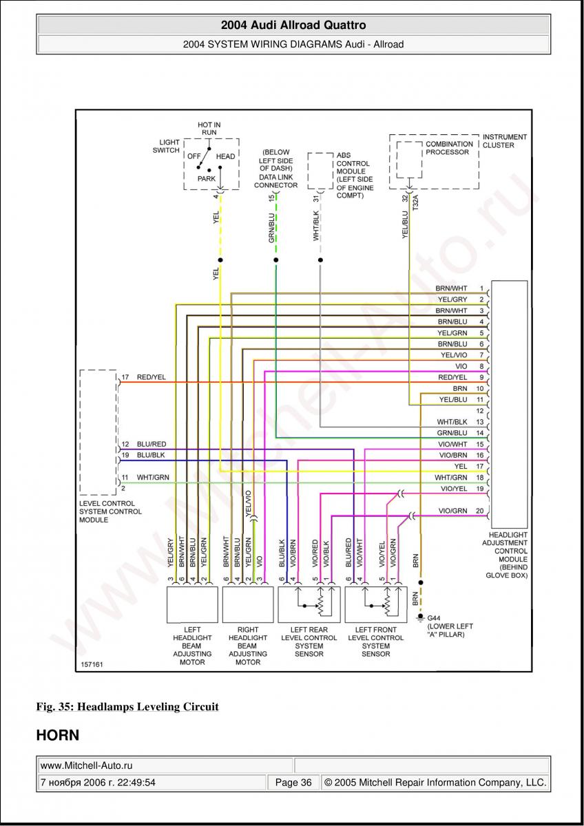 Audi A6 Allroad C5 Quattro wiring diagrams / page 36