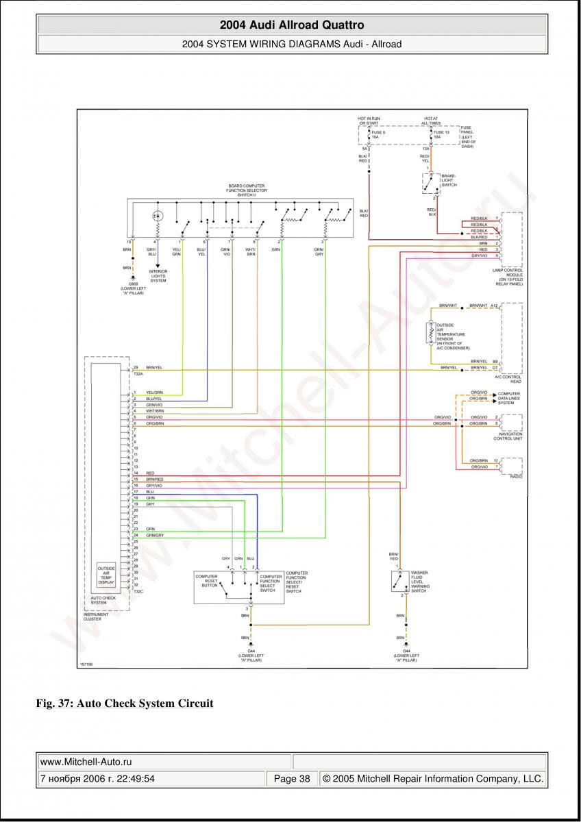 Audi A6 Allroad C5 Quattro wiring diagrams / page 38