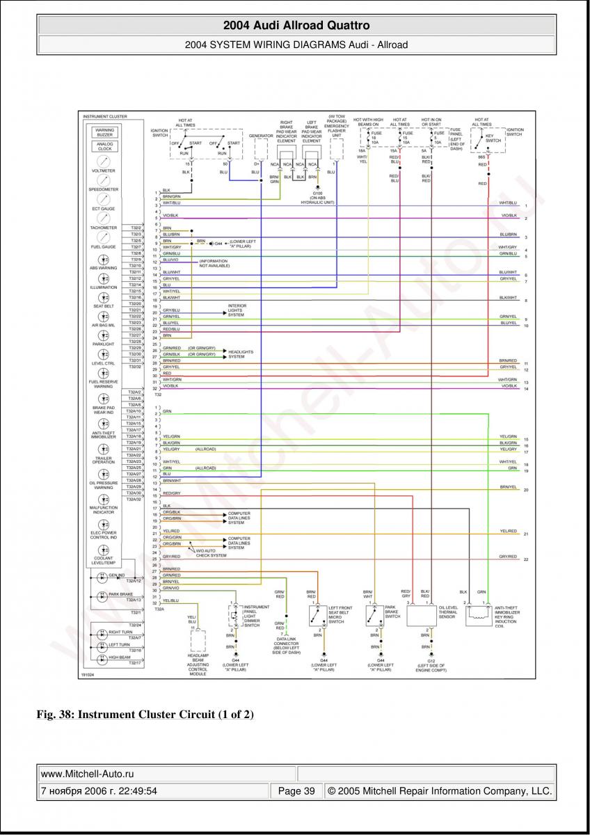 Audi A6 Allroad C5 Quattro wiring diagrams / page 39