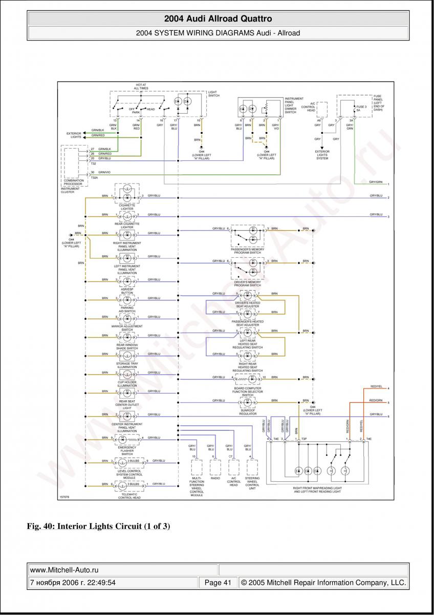 Audi A6 Allroad C5 Quattro wiring diagrams / page 41