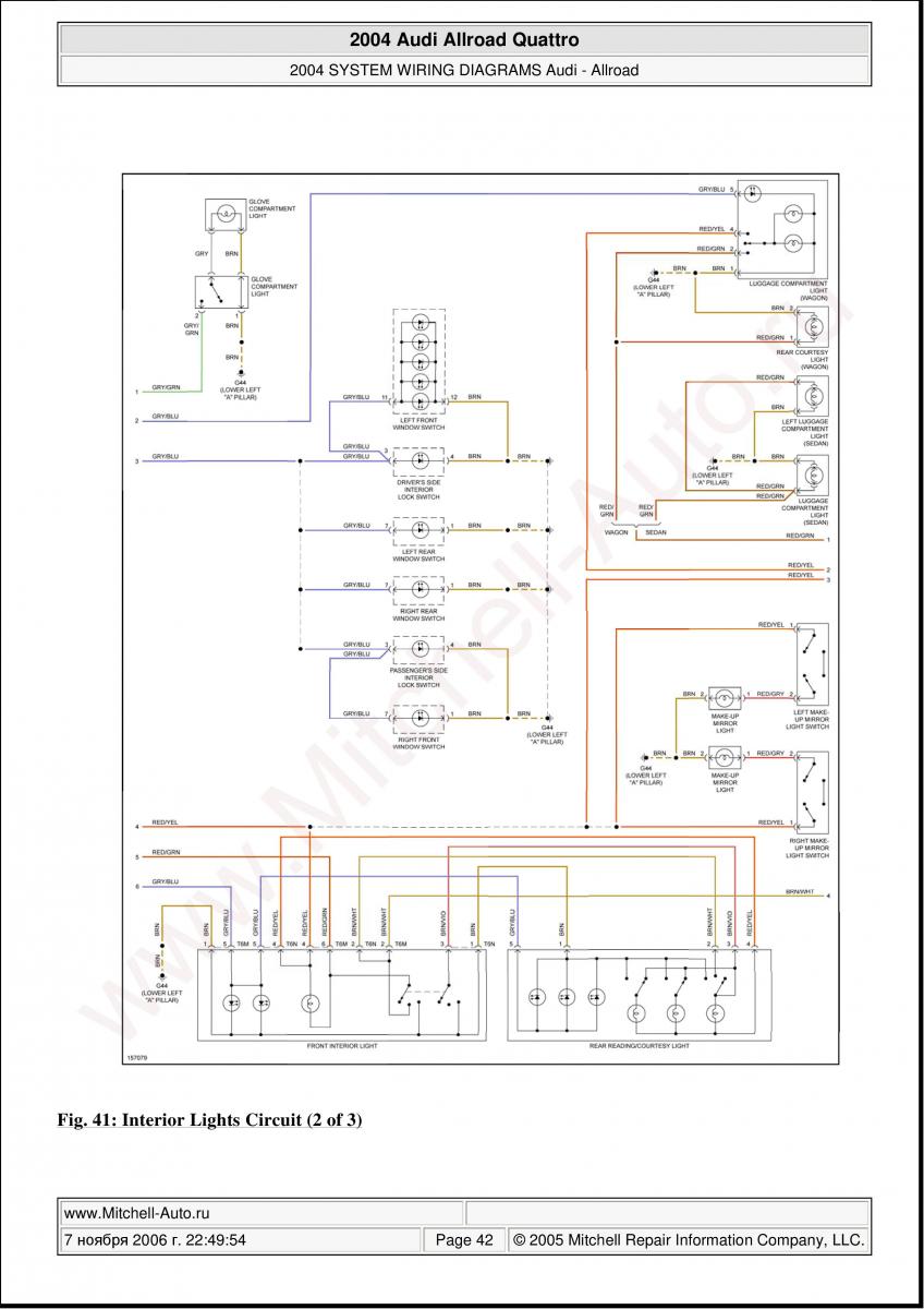 Audi A6 Allroad C5 Quattro wiring diagrams / page 42