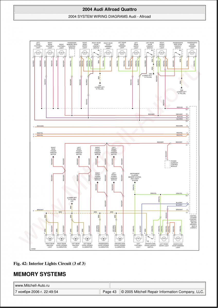 Audi A6 Allroad C5 Quattro wiring diagrams / page 43