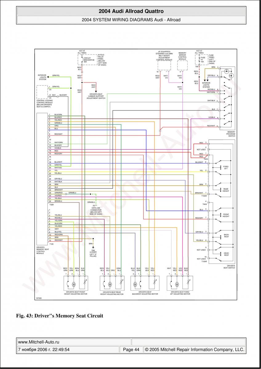 Audi A6 Allroad C5 Quattro wiring diagrams / page 44