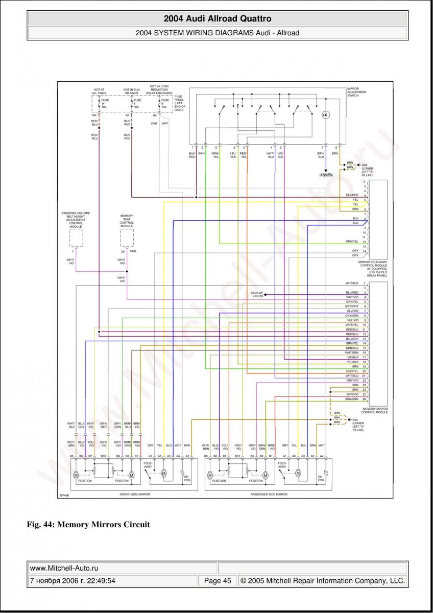 Audi A6 Allroad C5 Quattro wiring diagrams / page 45