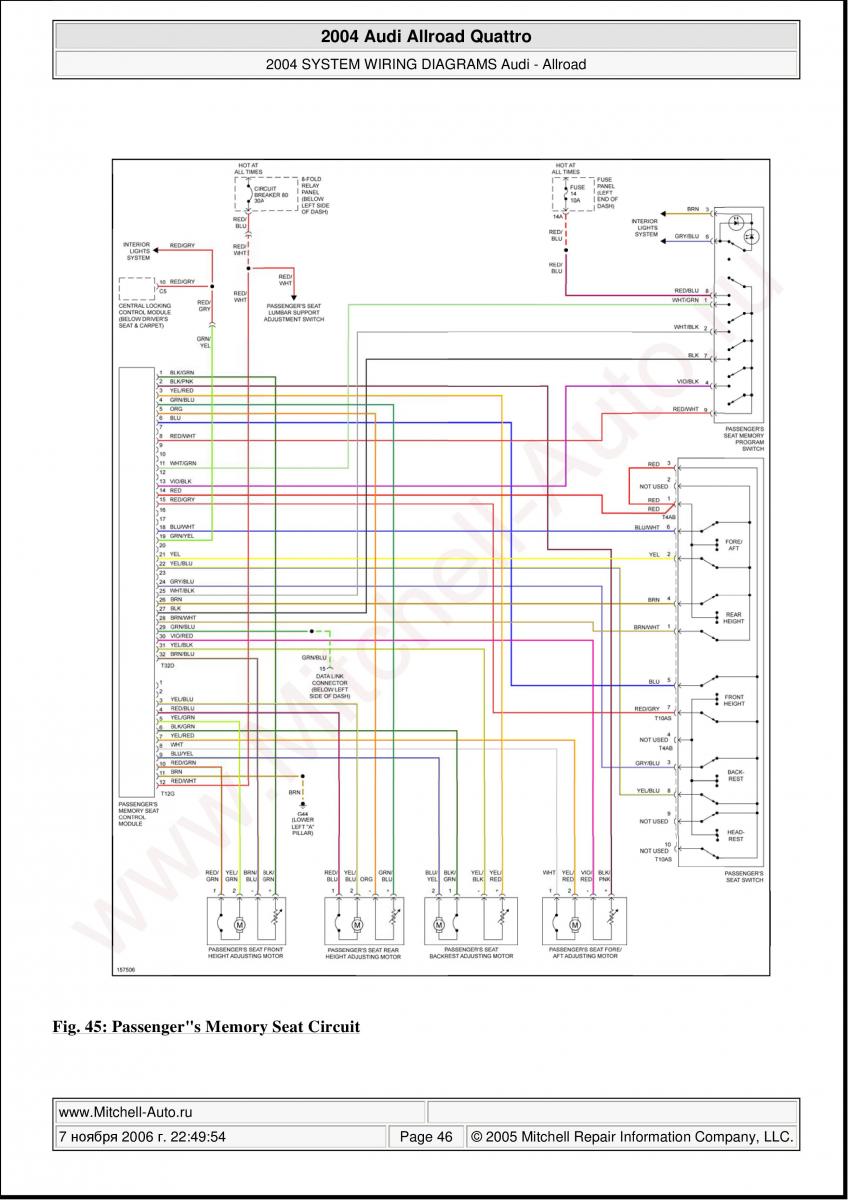 Audi A6 Allroad C5 Quattro wiring diagrams / page 46