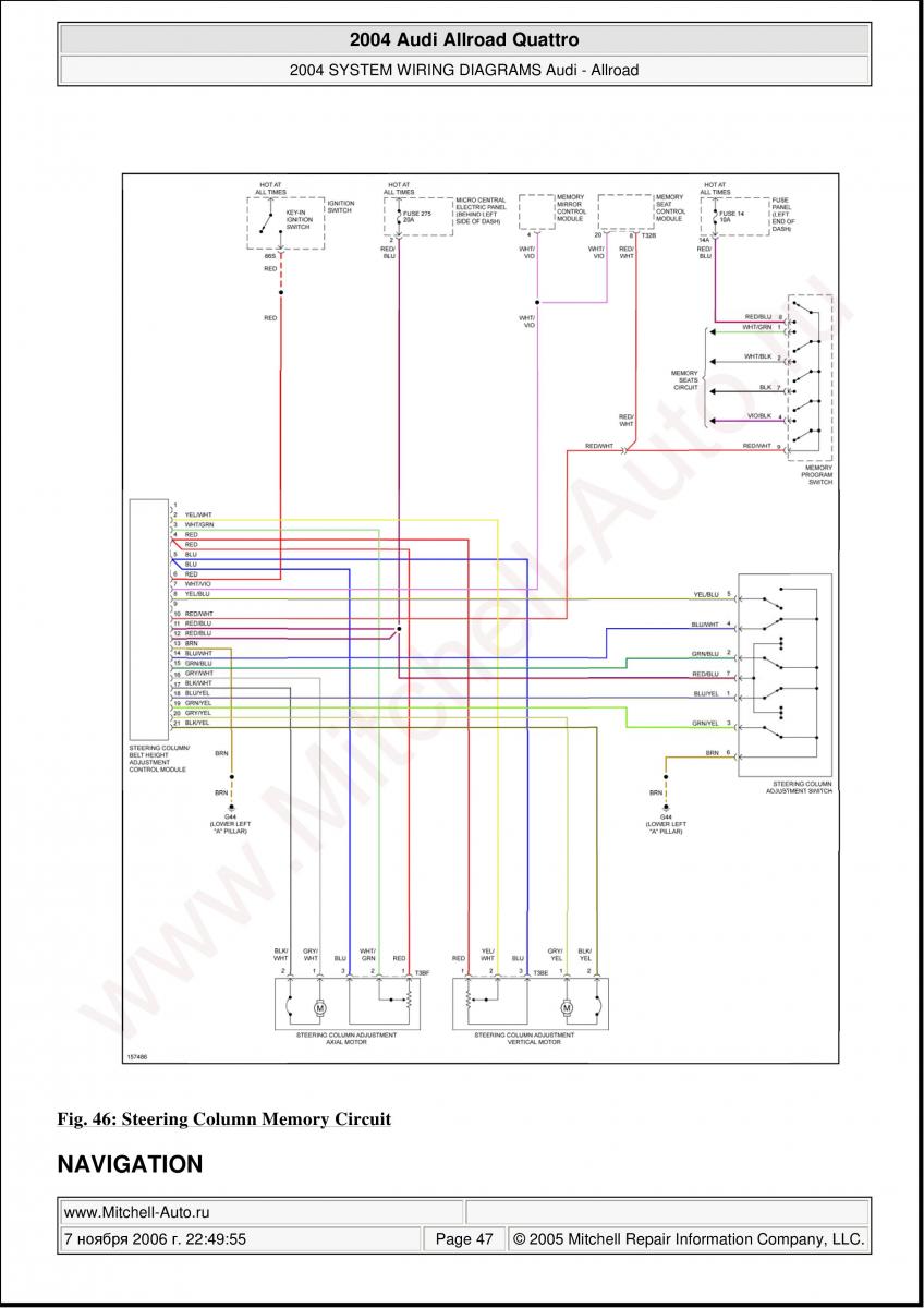 Audi A6 Allroad C5 Quattro wiring diagrams / page 47