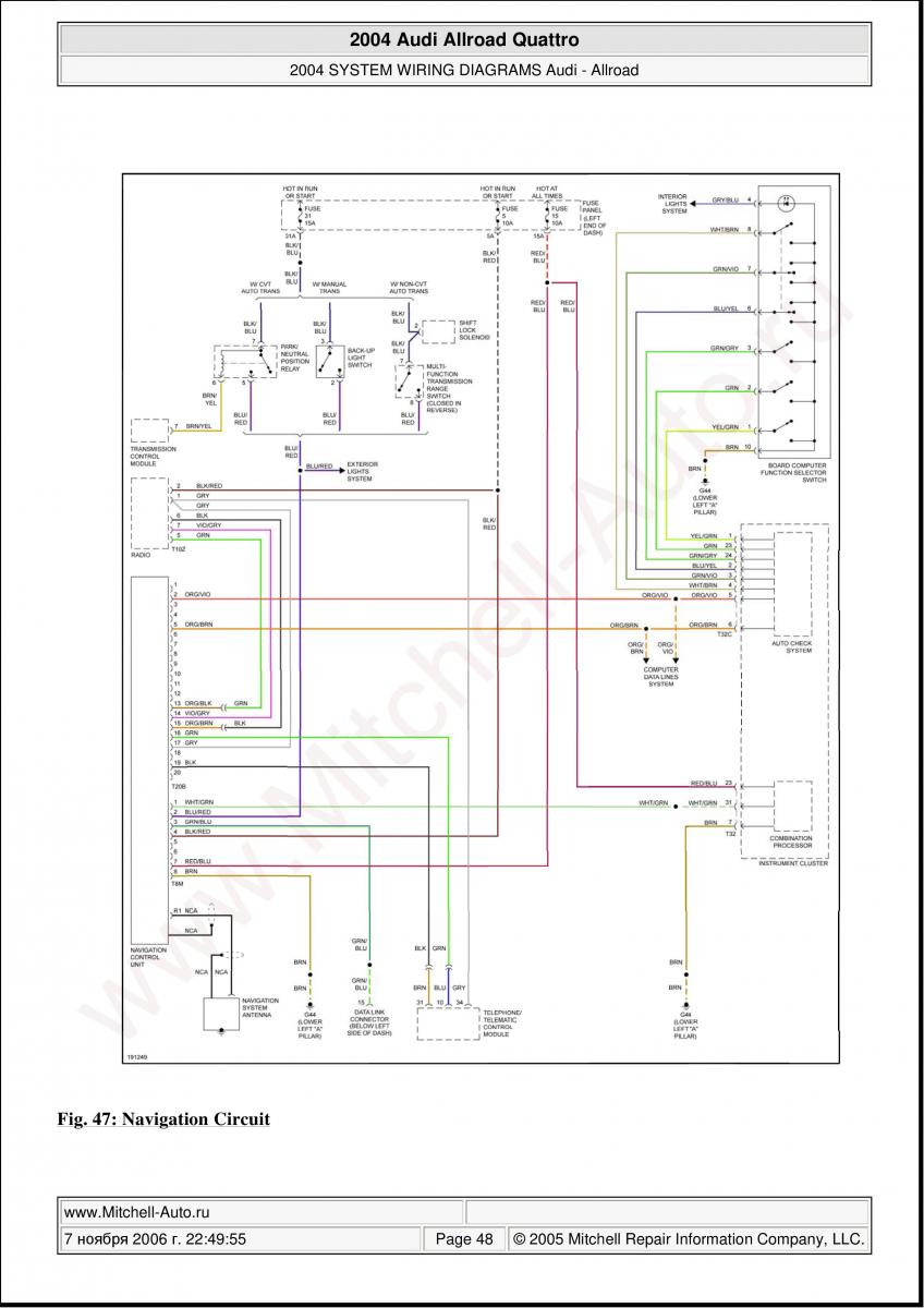 Audi A6 Allroad C5 Quattro wiring diagrams / page 48