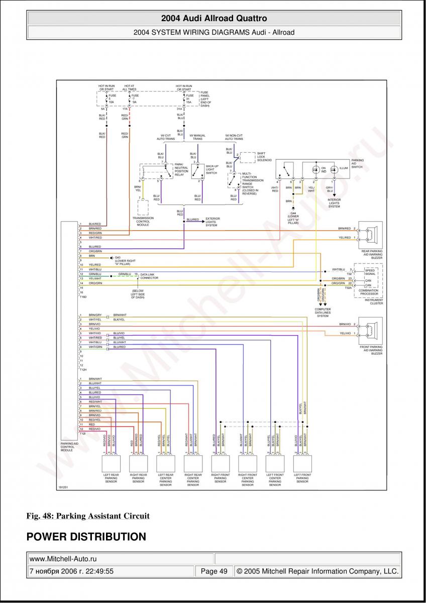 Audi A6 Allroad C5 Quattro wiring diagrams / page 49