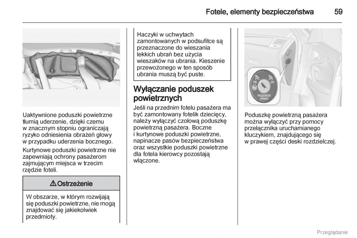 Opel Zafira C Tourer instrukcja obslugi / page 60