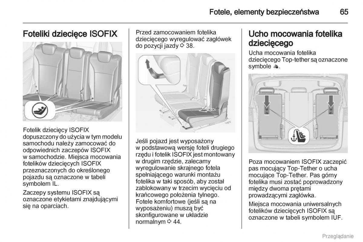 Opel Zafira C Tourer instrukcja obslugi / page 66