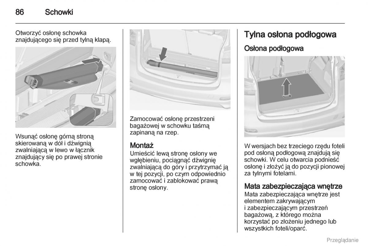 Opel Zafira C Tourer instrukcja obslugi / page 87