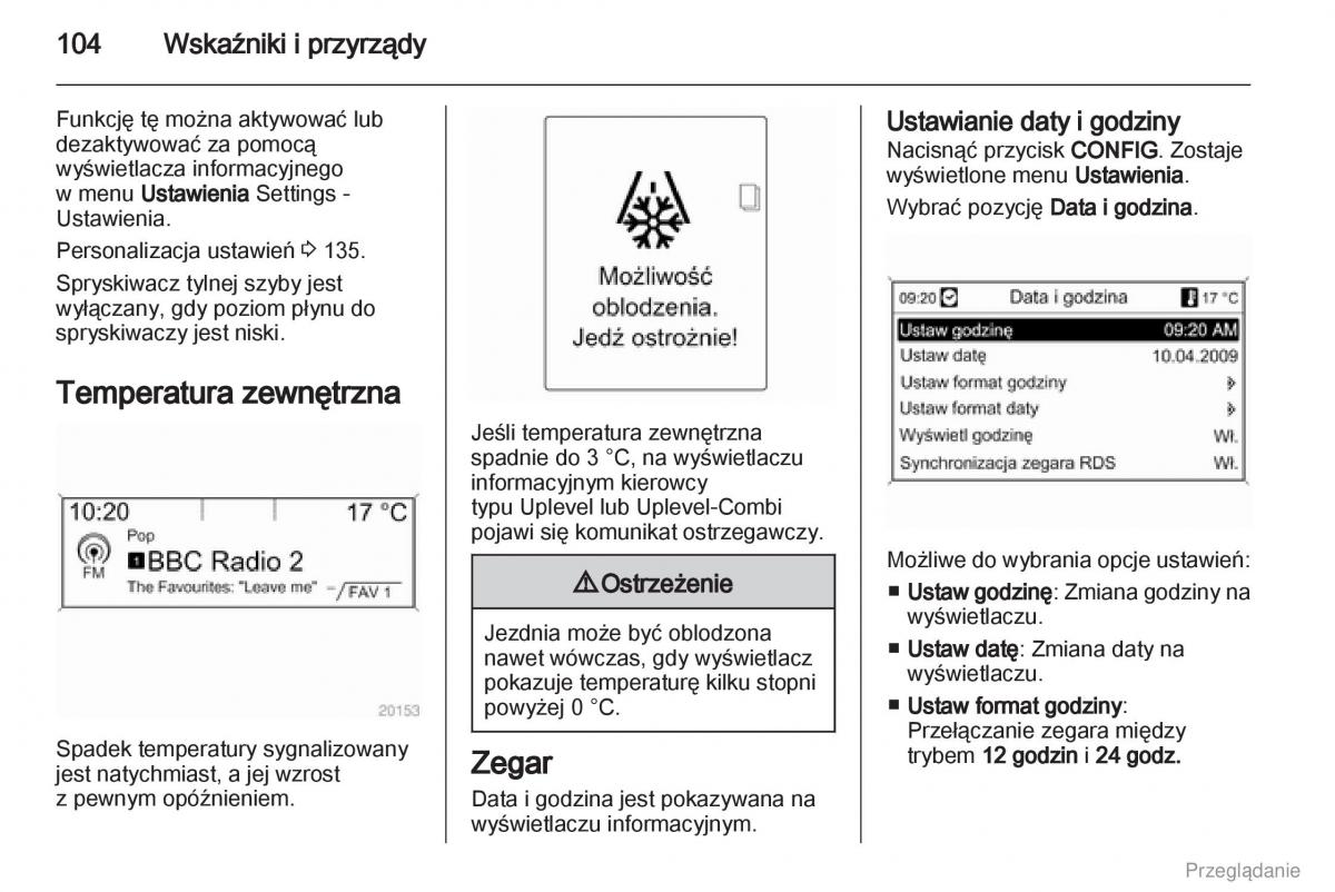 Opel Zafira C Tourer instrukcja obslugi / page 105