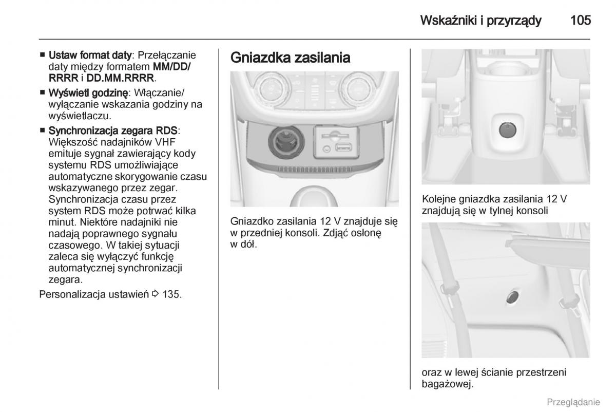 Opel Zafira C Tourer instrukcja obslugi / page 106