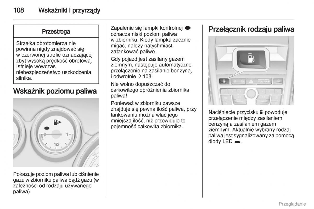 Opel Zafira C Tourer instrukcja obslugi / page 109