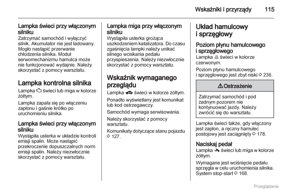 Opel Zafira C Tourer instrukcja obslugi / page 116