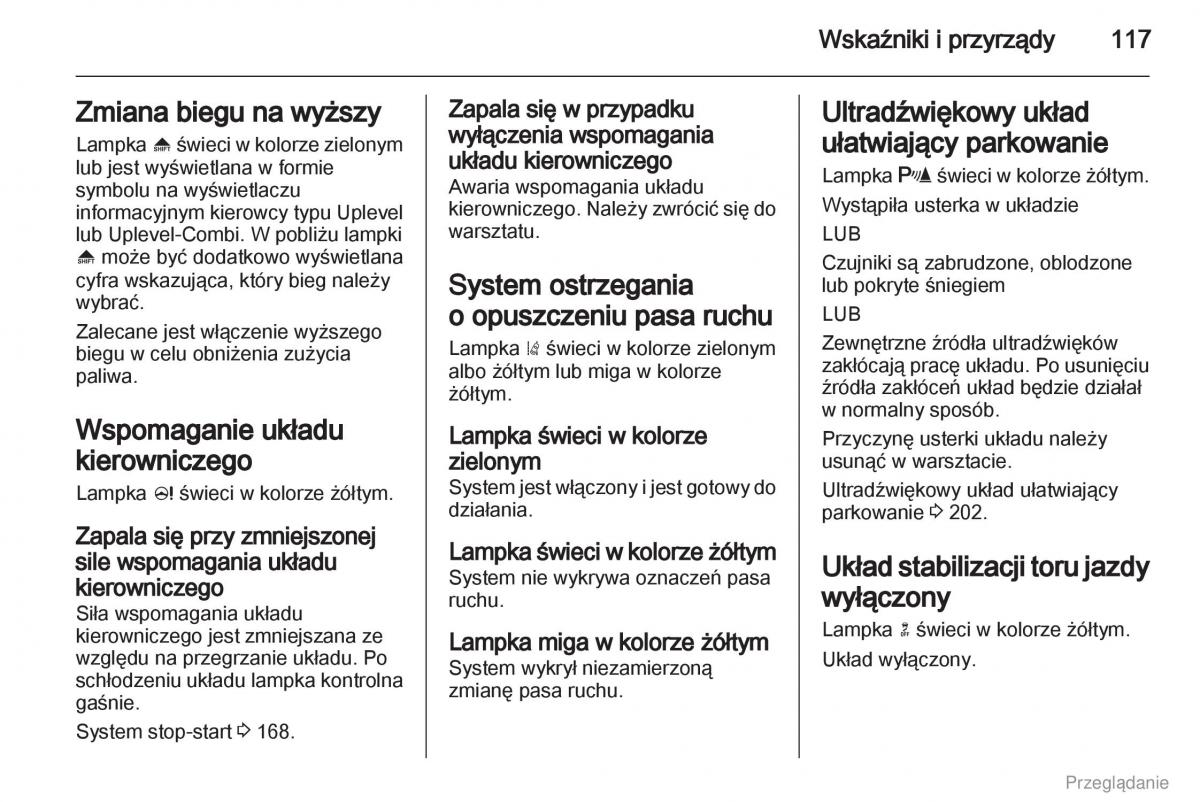 Opel Zafira C Tourer instrukcja obslugi / page 118