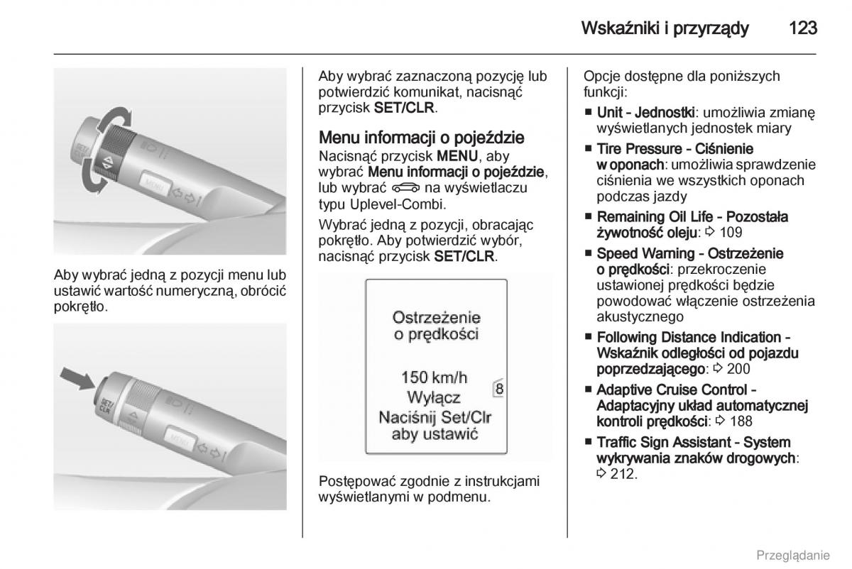 Opel Zafira C Tourer instrukcja obslugi / page 124