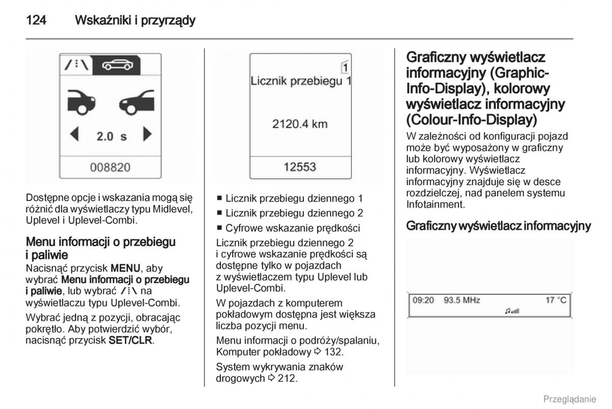 Opel Zafira C Tourer instrukcja obslugi / page 125