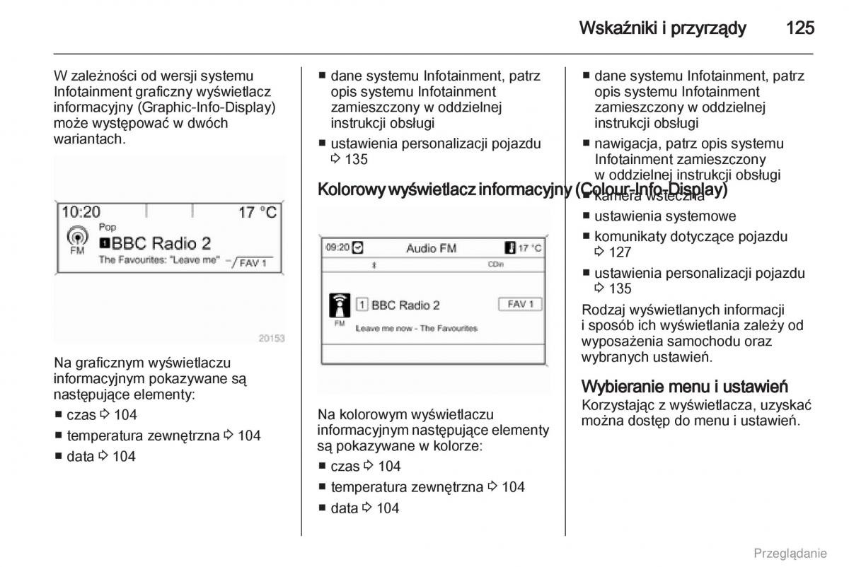 Opel Zafira C Tourer instrukcja obslugi / page 126