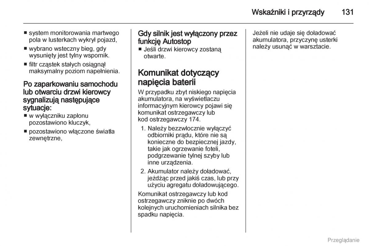 Opel Zafira C Tourer instrukcja obslugi / page 132