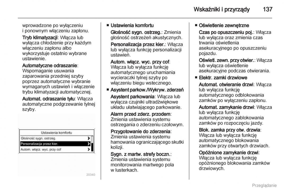 Opel Zafira C Tourer instrukcja obslugi / page 138