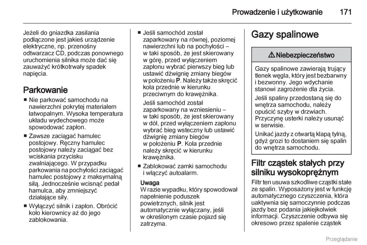 Opel Zafira C Tourer instrukcja obslugi / page 172