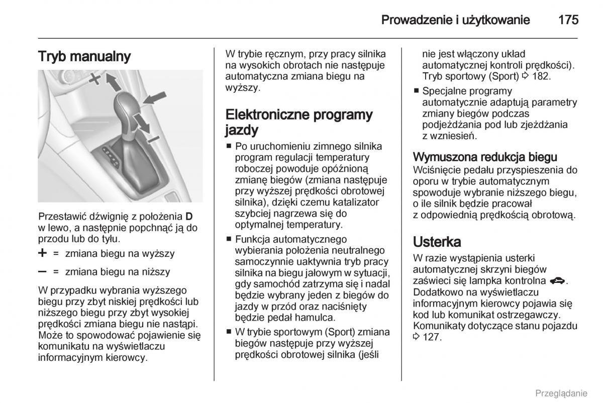Opel Zafira C Tourer instrukcja obslugi / page 176