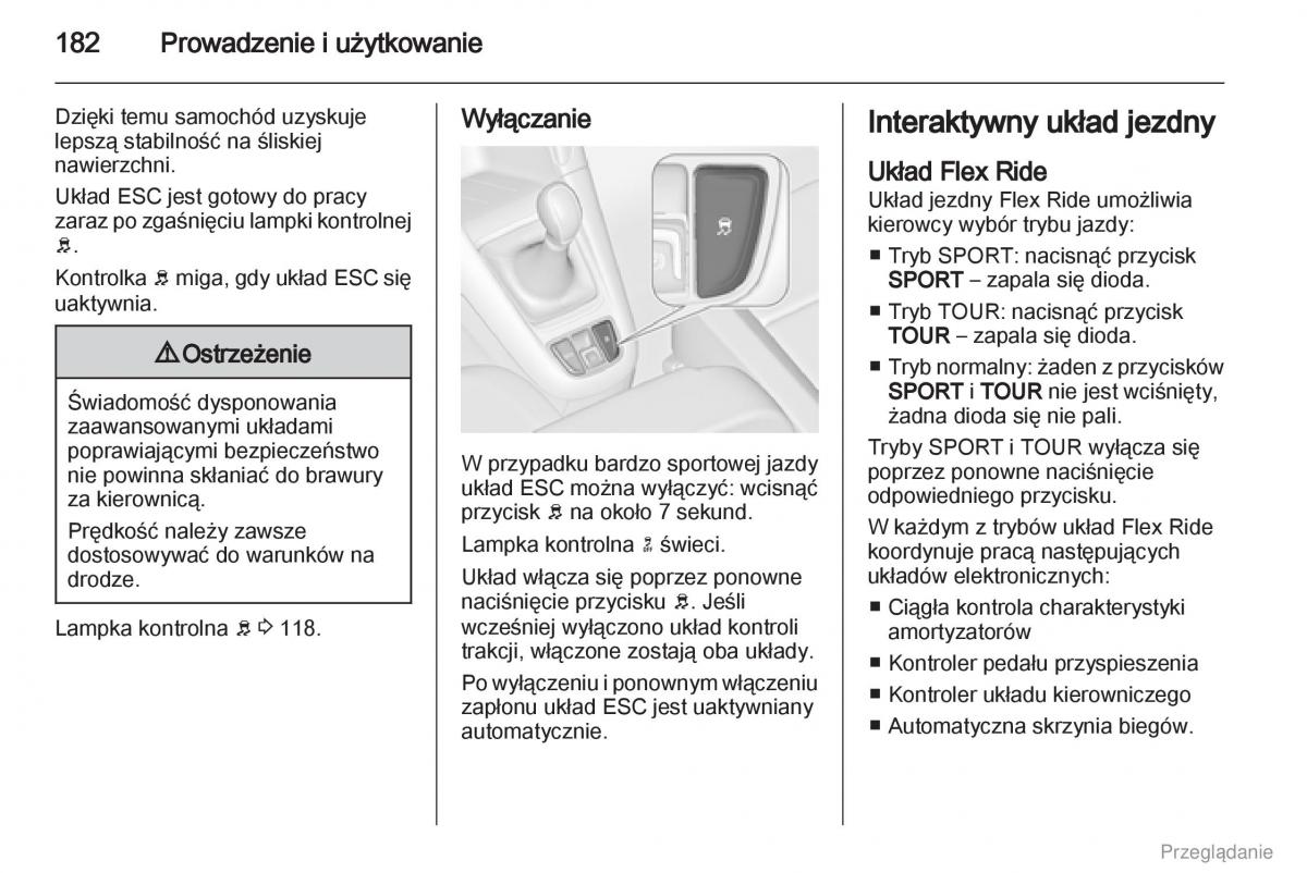 Opel Zafira C Tourer instrukcja obslugi / page 183