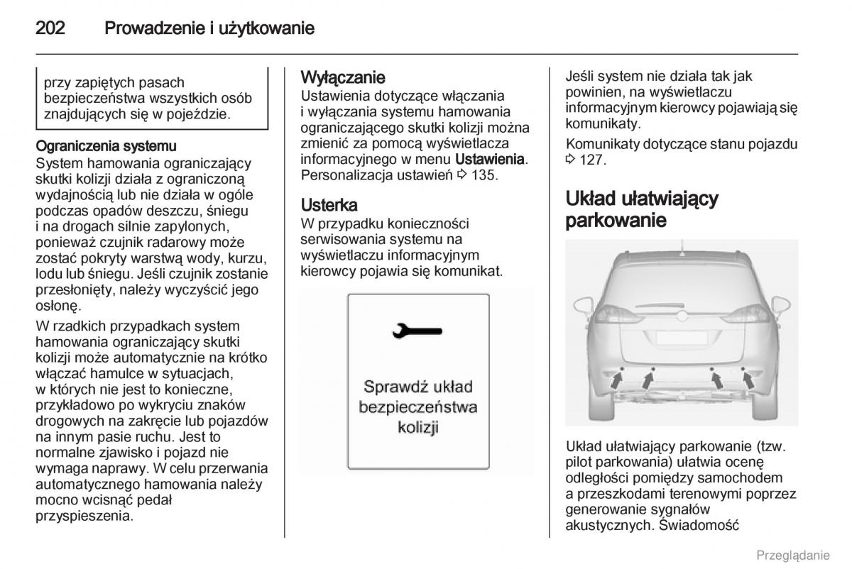 Opel Zafira C Tourer instrukcja obslugi / page 203