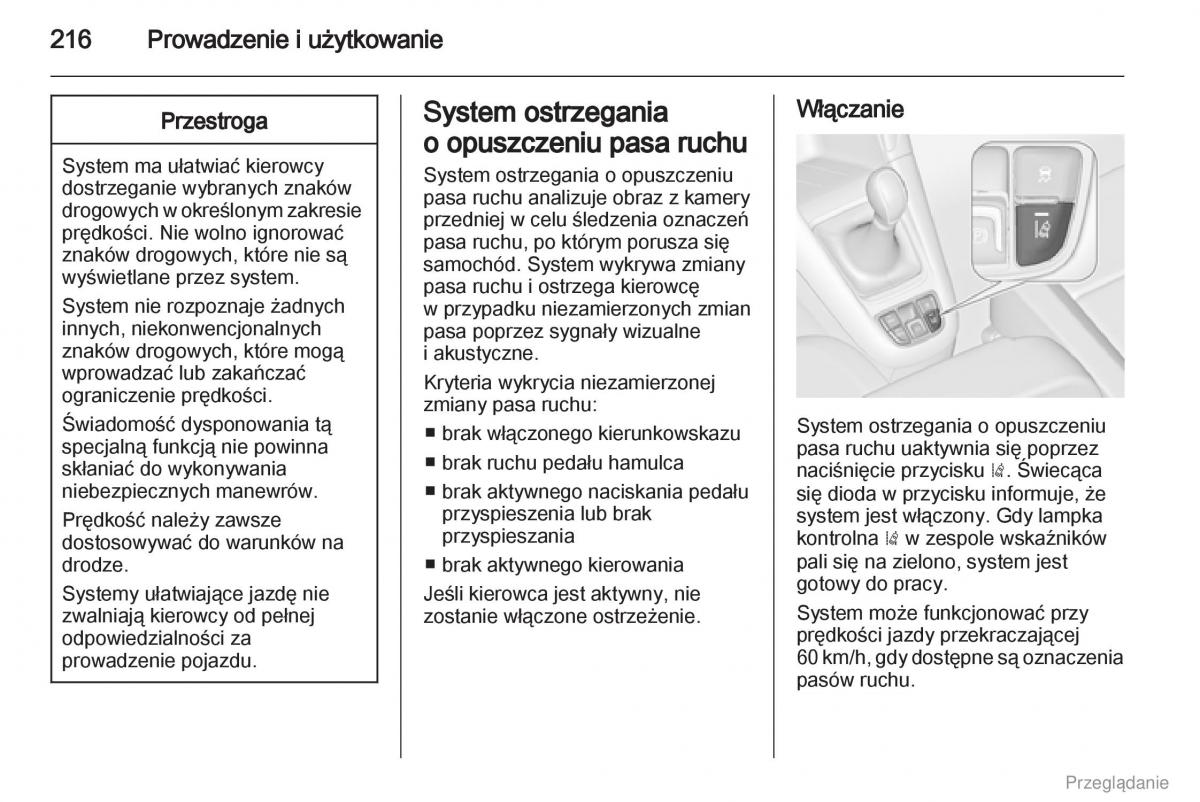 Opel Zafira C Tourer instrukcja obslugi / page 217