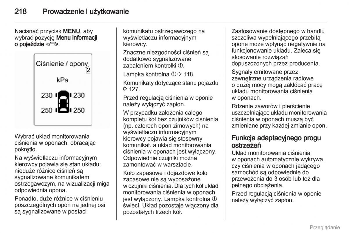 Opel Zafira C Tourer instrukcja obslugi / page 219