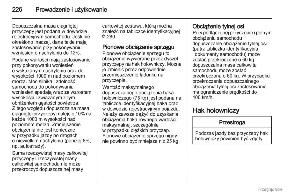 Opel Zafira C Tourer instrukcja obslugi / page 227