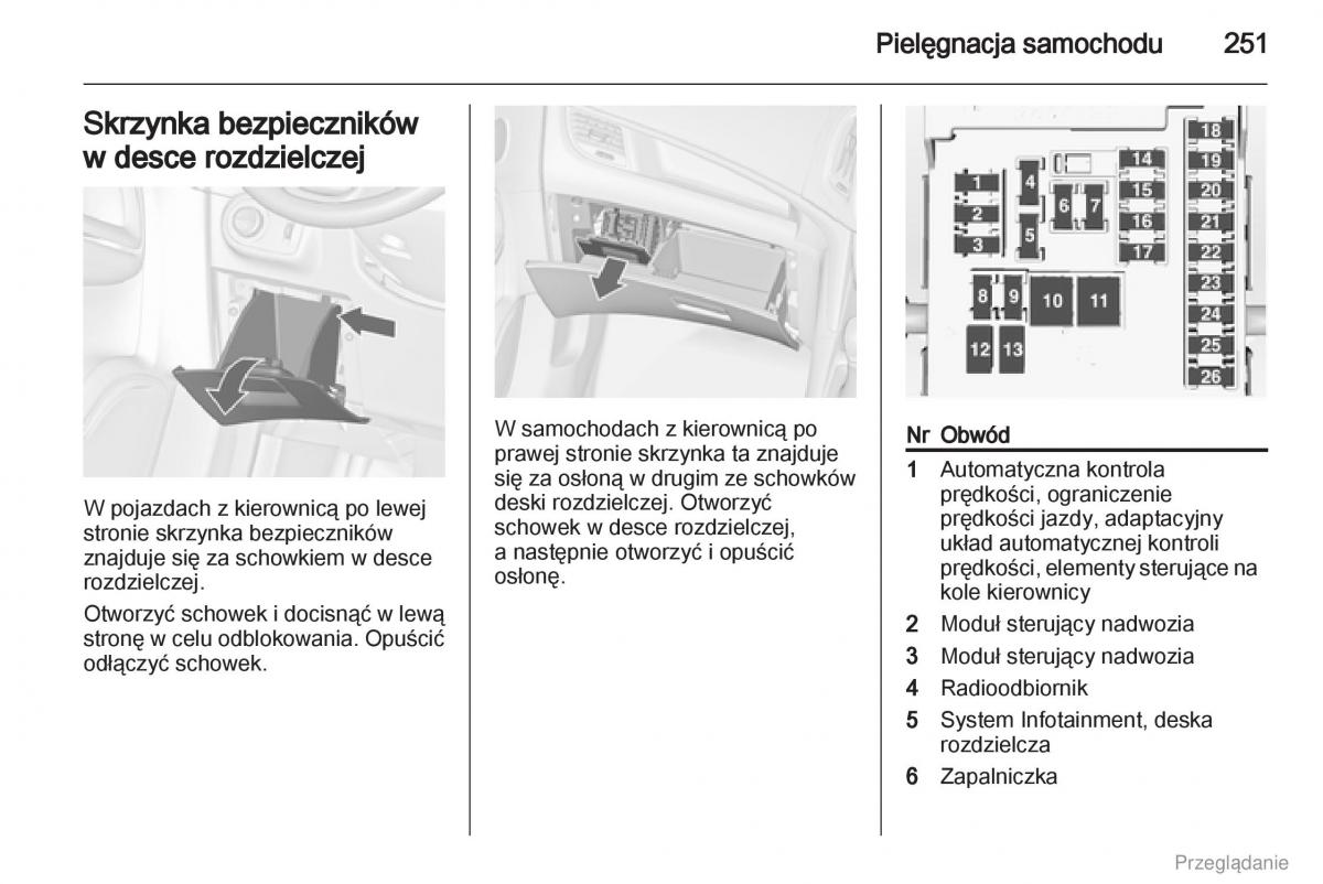 Opel Zafira C Tourer instrukcja obslugi / page 252