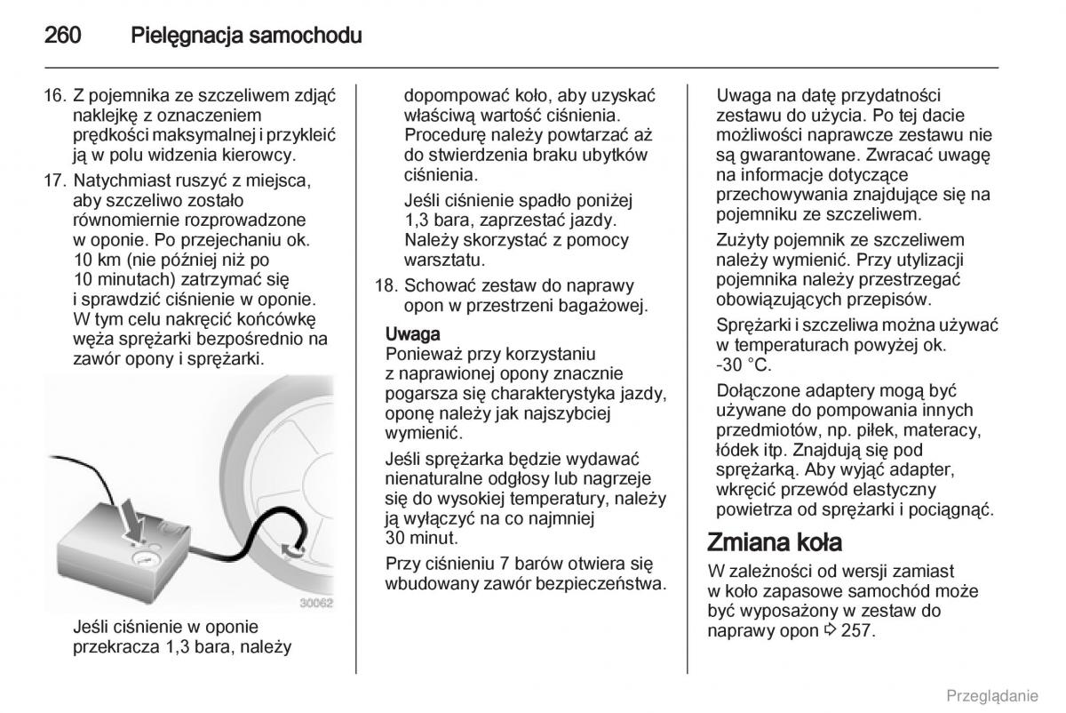 Opel Zafira C Tourer instrukcja obslugi / page 261