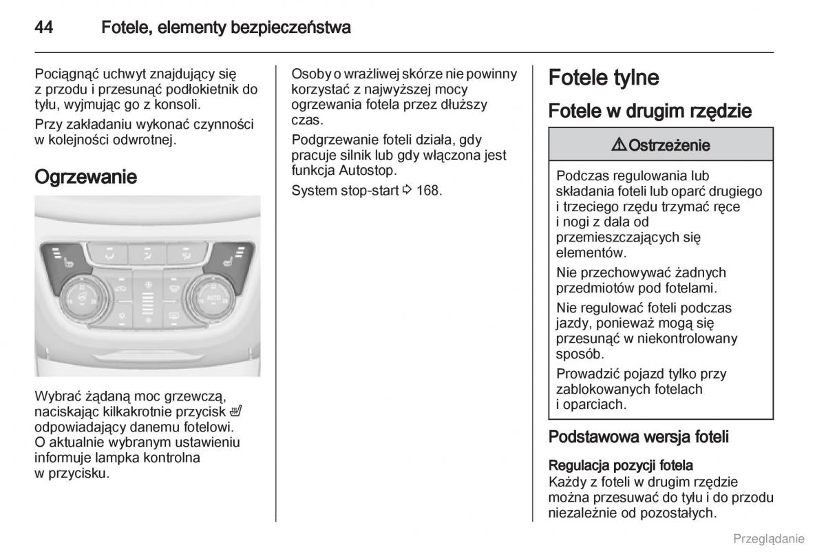 Opel Zafira C Tourer instrukcja obslugi / page 45